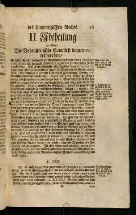 53-78, II. Abtheilung und Verantwortung der Hohensteinischen Einwürfe.