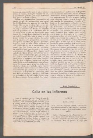 Celia en los infiernos : [Comedia en cuatro actos - Acto I, escena final]