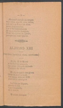 Alfonso XIII : (Canción especial para guitarra)