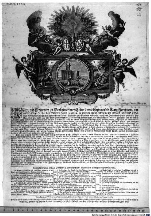 Ermahnung an die katholische Christenheit zur Beisteuer für die P. P. Franziskaner zu Jerusalem zur Unterhaltung der h. Oerter in Palästina