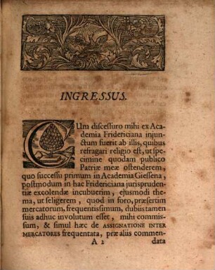 Disputatio Juridica De Jure Assignationis Inter Mercatores