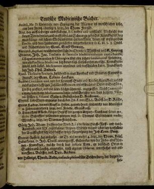 Teutsche Medicinische Bücher.