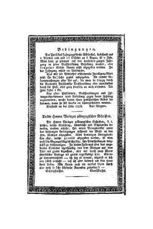 An die Verleger pädagogischer Schriften
