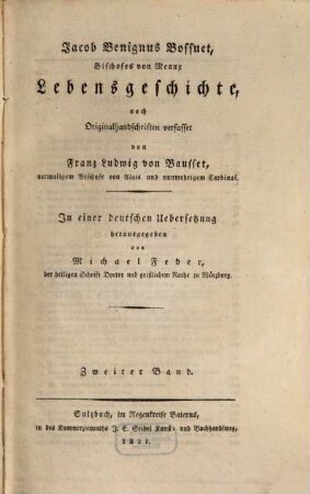 Jacob Benignus Bossuet, Bischofes von Meaux Lebensgeschichte, 2