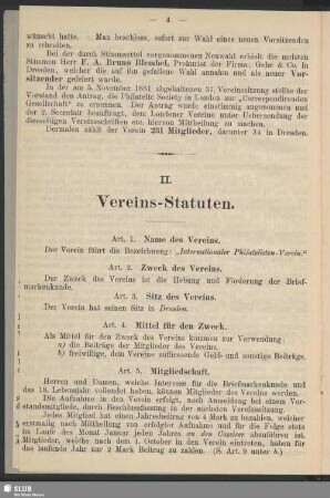 II. Vereins-Statuten