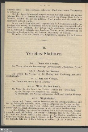 II. Vereins-Statuten