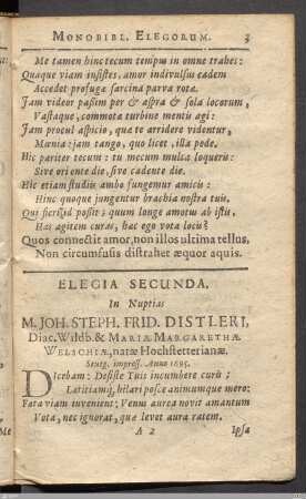 Elegia secunda.