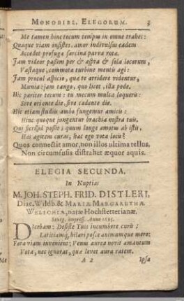 Elegia secunda.