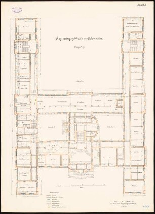 Regierungsgebäude, Allenstein: Grundriss Erdgeschoss 1:100