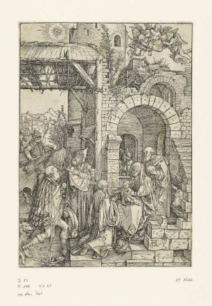 Anbetung der Könige, Blatt 12 der Folge "Albrecht Dürer, Marienleben (vor dem Text)"