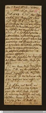 Disposition der Predigt von August Hermann Francke über Joh 6,26 am 07.03.1723.