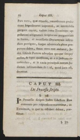 Caput III. De Processu scripto