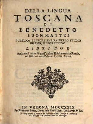 Della lingua Toscana : libri due