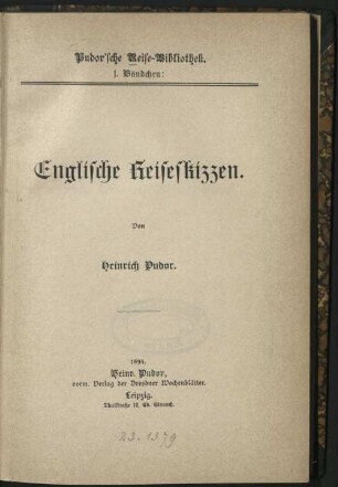 Englische Reiseskizzen