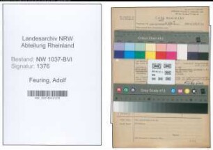 Entnazifizierung Adolf Feuring , geb. 15.02.1902 (Regierungsinspektor)