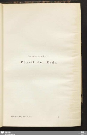 Sechster Abschnitt. Physik der Erde