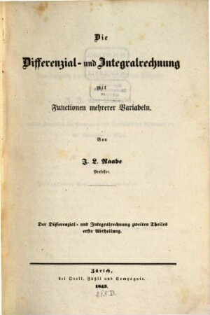 Die Differenzial- und Integralrechnung, 2,1