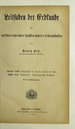 Theil 2, Buch 1: Allgemeines, außereuropäische Welttheile