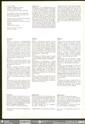 Inhaltsangaben russisch, englisch, französich, Impressum