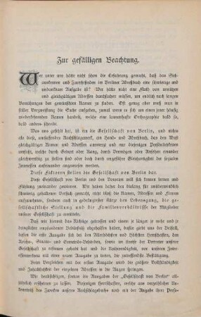 Zur gefälligen Beachtung