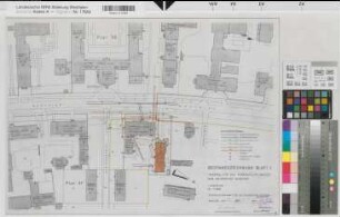 Münster (Münster) Pharmakologisches Institut der Universität Tierstall Blatt 1 Lageplan mit Leitungssystem 1971 1 : 500 42 x 60 kol. Pause Staatshochbauamt für die Universität Münster 21.21