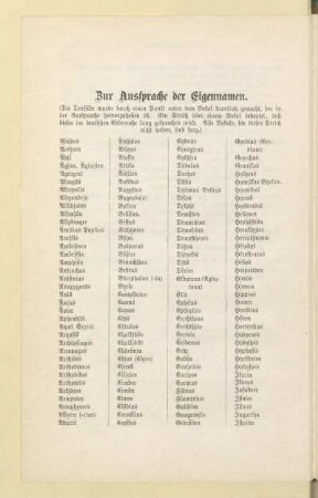 Zur Aussprache der Eigennamen