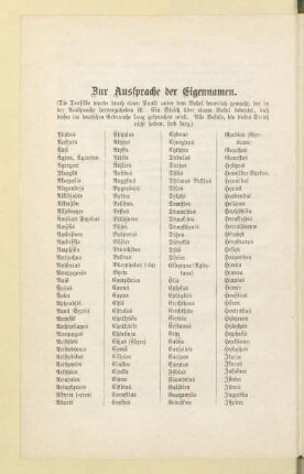 Zur Aussprache der Eigennamen