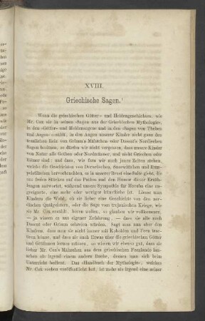 XVIII. Griechische Sagen