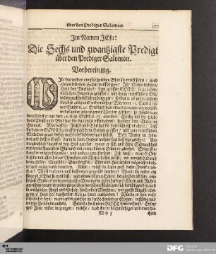 Die Sechs und zwantzigste Predigt über den Prediger Salomon.