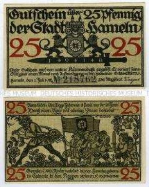 Notgeldschein der Stadt Hameln