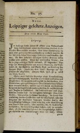 No. 37. Den 7ten May 1790.