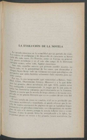 La evolución de la novela
