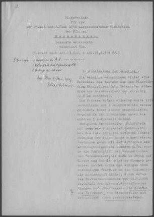 Hermaringen mit Burgberg: Pfarrbericht 1946