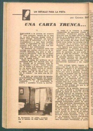 Una carta trunca ... - II : Un detalle para la pista