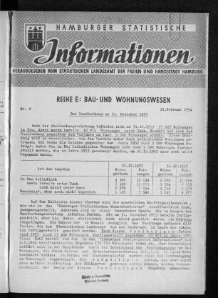 Der Bauüberhang am 31. Dezember 1953 : Nr. 2