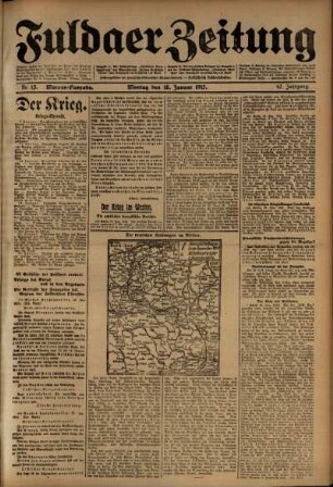 Erste Ausgabe vom Montag, den 18. Januar 1915.