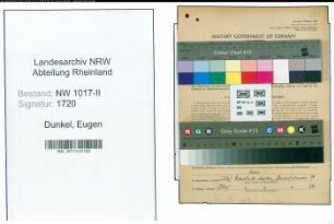 Entnazifizierung Eugen Dunkel , geb. 18.05.1898 (Schlossermeister)