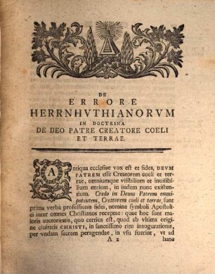 De Errore Herrnhuthianorum In Doctrina De Deo Patre Creatore Coeli Et Terrae, [1]. Ordinis Theologorvm In Academia Wittebergensi Decanvs D. Carl Gottlob Hofmannvs ... Ad Benevole Avdiendam Orationem Inavgvralem A Candidato Svmmorvm In Theologia Honorvm ... A. D. IX. Decembr. MDCCXLVIII. Habendam Hvmanissime Invitat