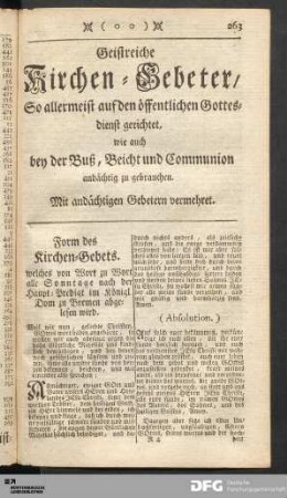 Geistreiche Kirchen-Gebeter...