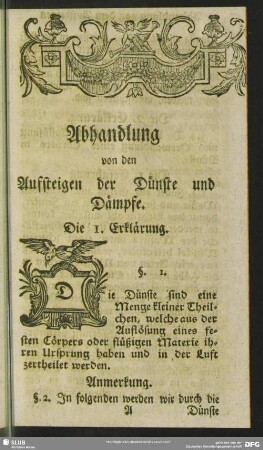 Abhandlung von den Aufsteigen der Dünste und Dämpfe