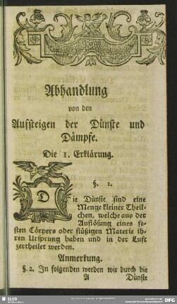 Abhandlung von den Aufsteigen der Dünste und Dämpfe