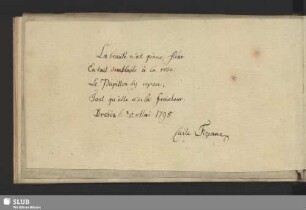 Bl. 33v-34r. Stammbucheintrag von Fizeaux, Cecile