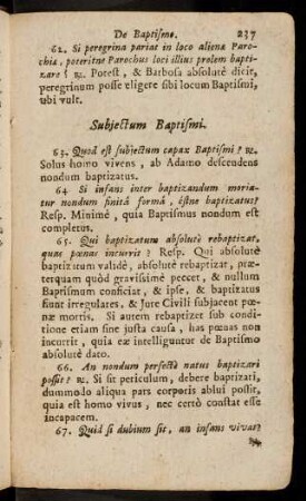 237-243, Subjecctum Baptismi; ...