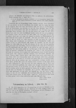 Versammlung zu Lübeck. - 1386 Okt. 28.