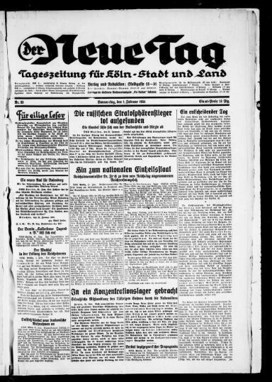 Titelseite einer Zeitung