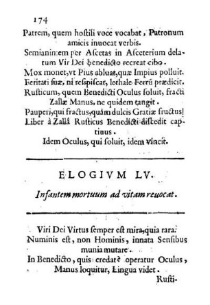 Elogivm LV. Infantem mortuum ad vitam reuocat.