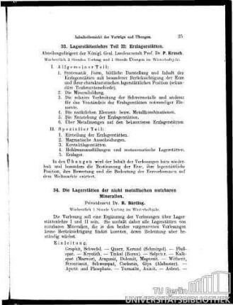 34. Die Lagerstätten der nicht metallischen nutzbaren Mineralien