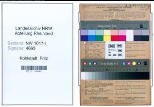 Entnazifizierung Fritz Kohlstadt , geb. 01.02.1905 (Lagerarbeiter)