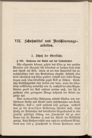 VII. Schutzmittel und Verschönerungsarbeiten.
