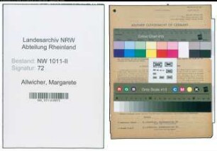 Entnazifizierung Margarete Allwicher , geb. 06.01.1921 ()